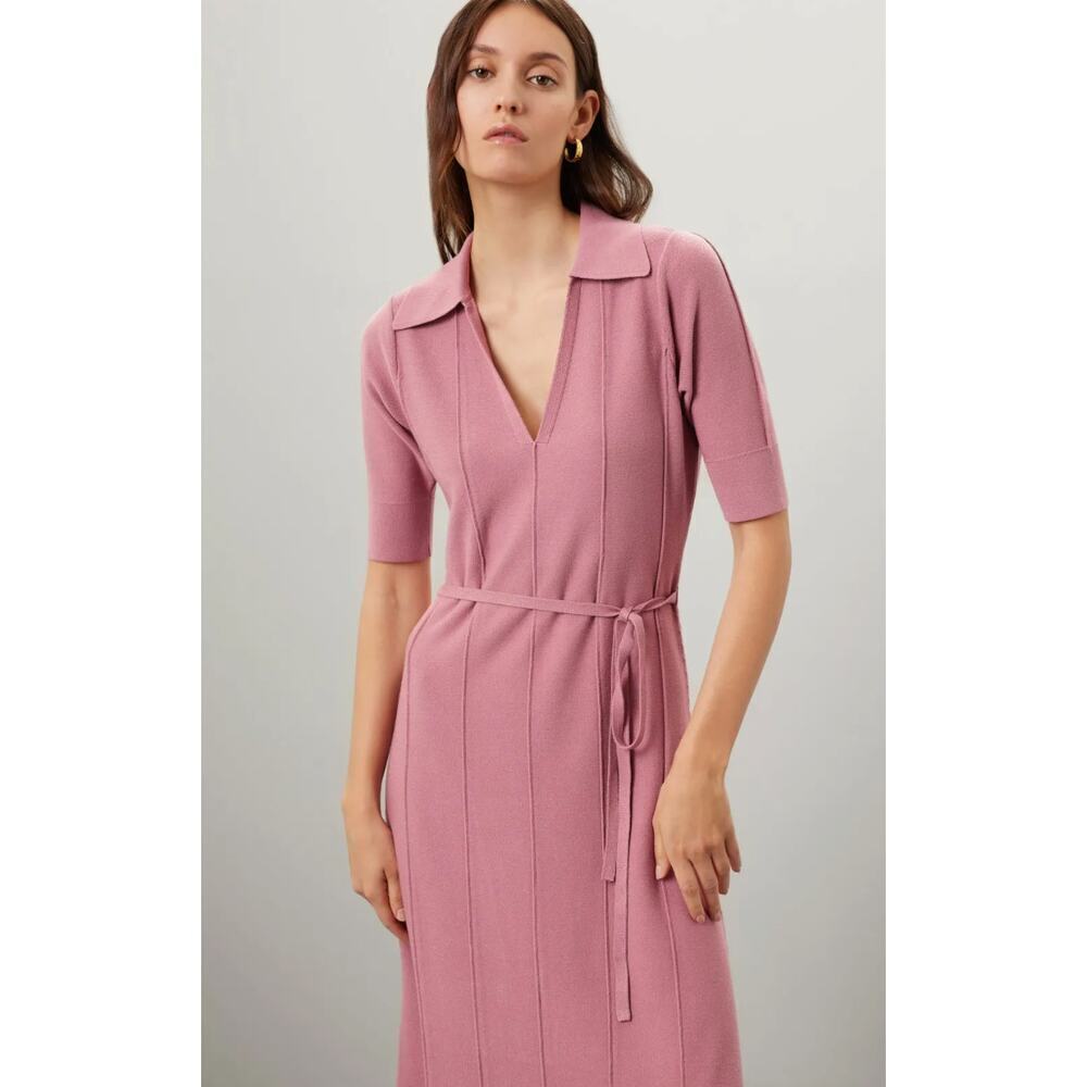 Adam Lippes x RTR Pink Knit Collar Dress